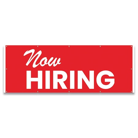 Signmission Now Hiring Banner Concession Stand Food Truck Single Sided B-120-30117